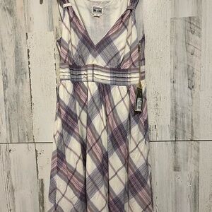 Converse Purple and White Plaid Casual Dress